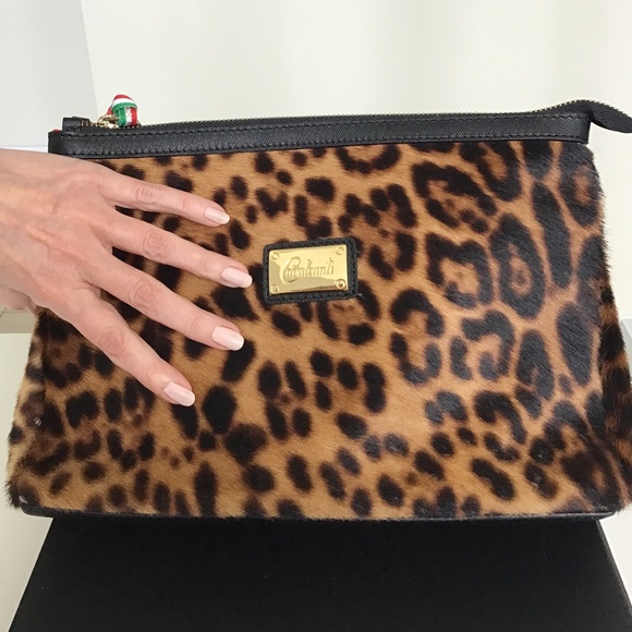 Cavalcanti black leather and leopard print cosmetic bag - Picture 9 of 9